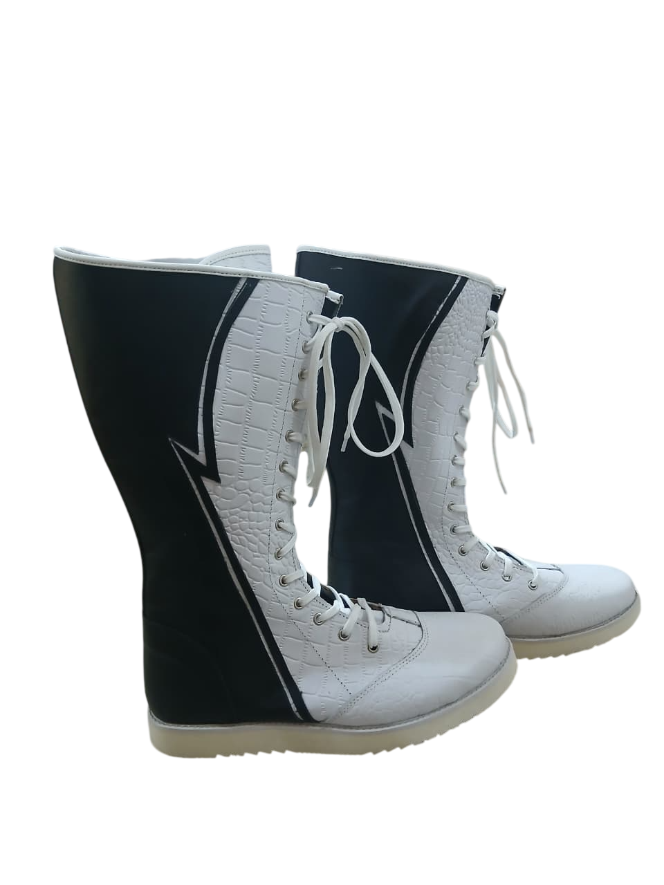 Professionele Stoeistewels, Handgemaak, 100% Oorspronklike Leer, Wit Crocs-patroon, Aanpasbare kleure