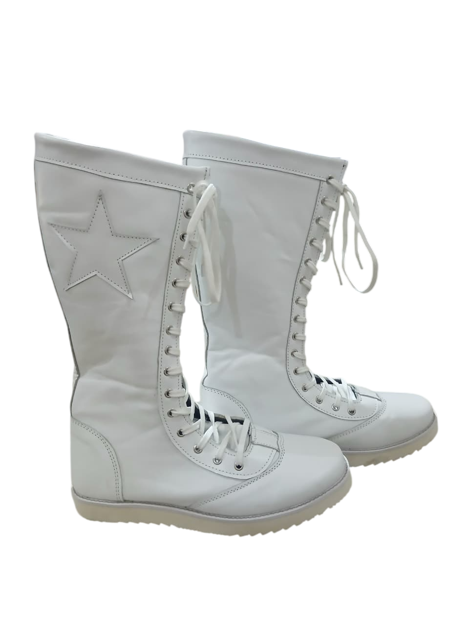 Professionele Stoeistewels, Handgemaak, 100% Oorspronklike Leer, Wit Crocs-patroon, Aanpasbare kleure
