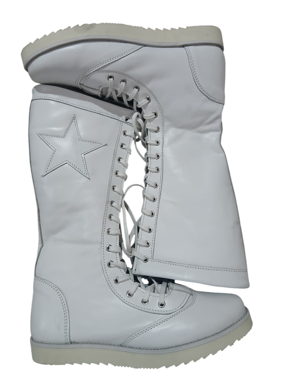 Professionele Stoeistewels, Handgemaak, 100% Oorspronklike Leer, Wit Crocs-patroon, Aanpasbare kleure