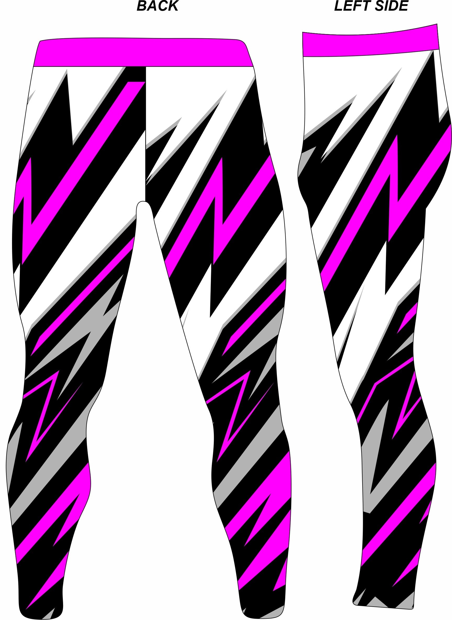 Wrestling Tights Lightning Bolt, Purple Black whit Colors Customizable