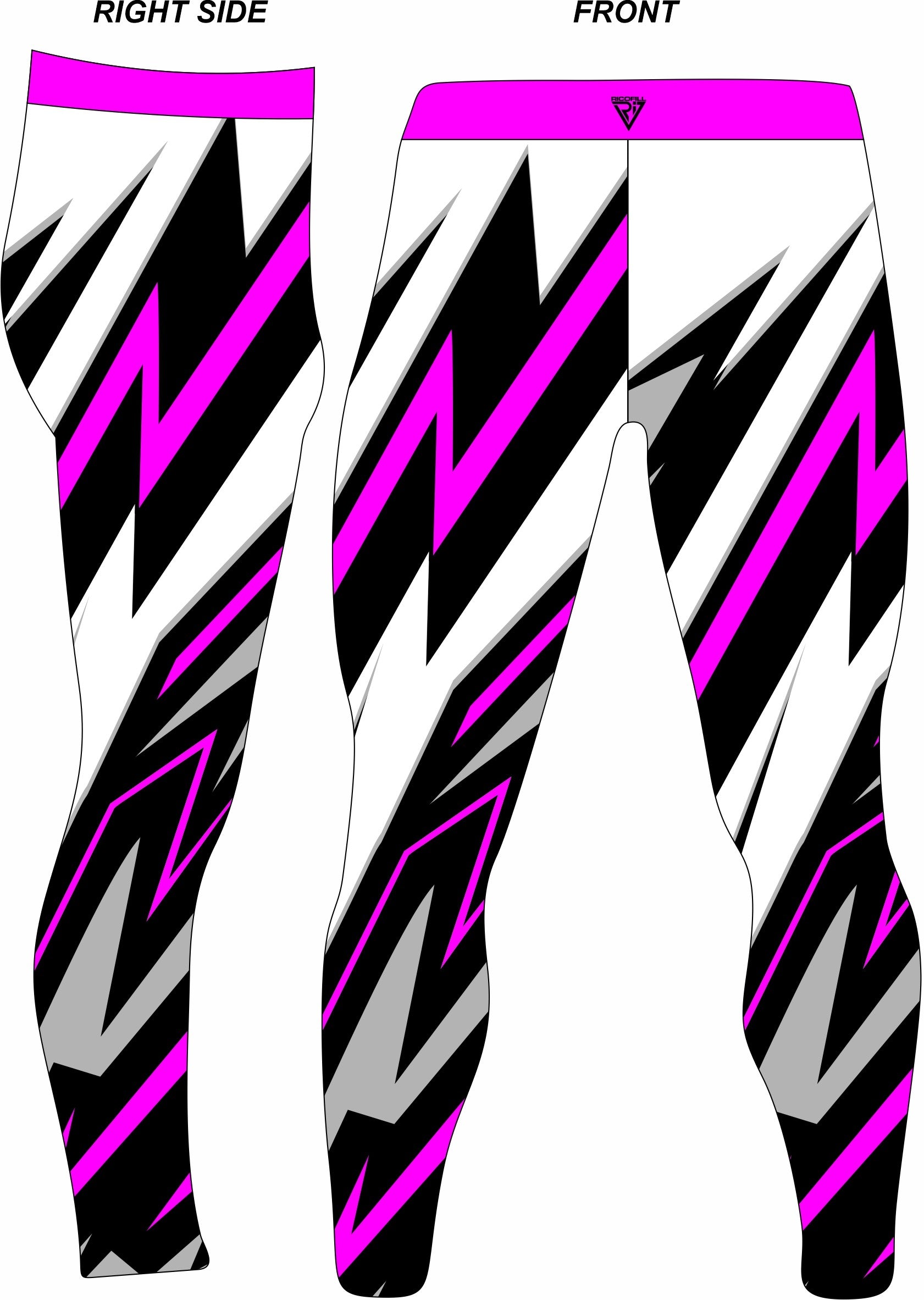 Wrestling Tights Lightning Bolt, Purple Black whit Colors Customizable