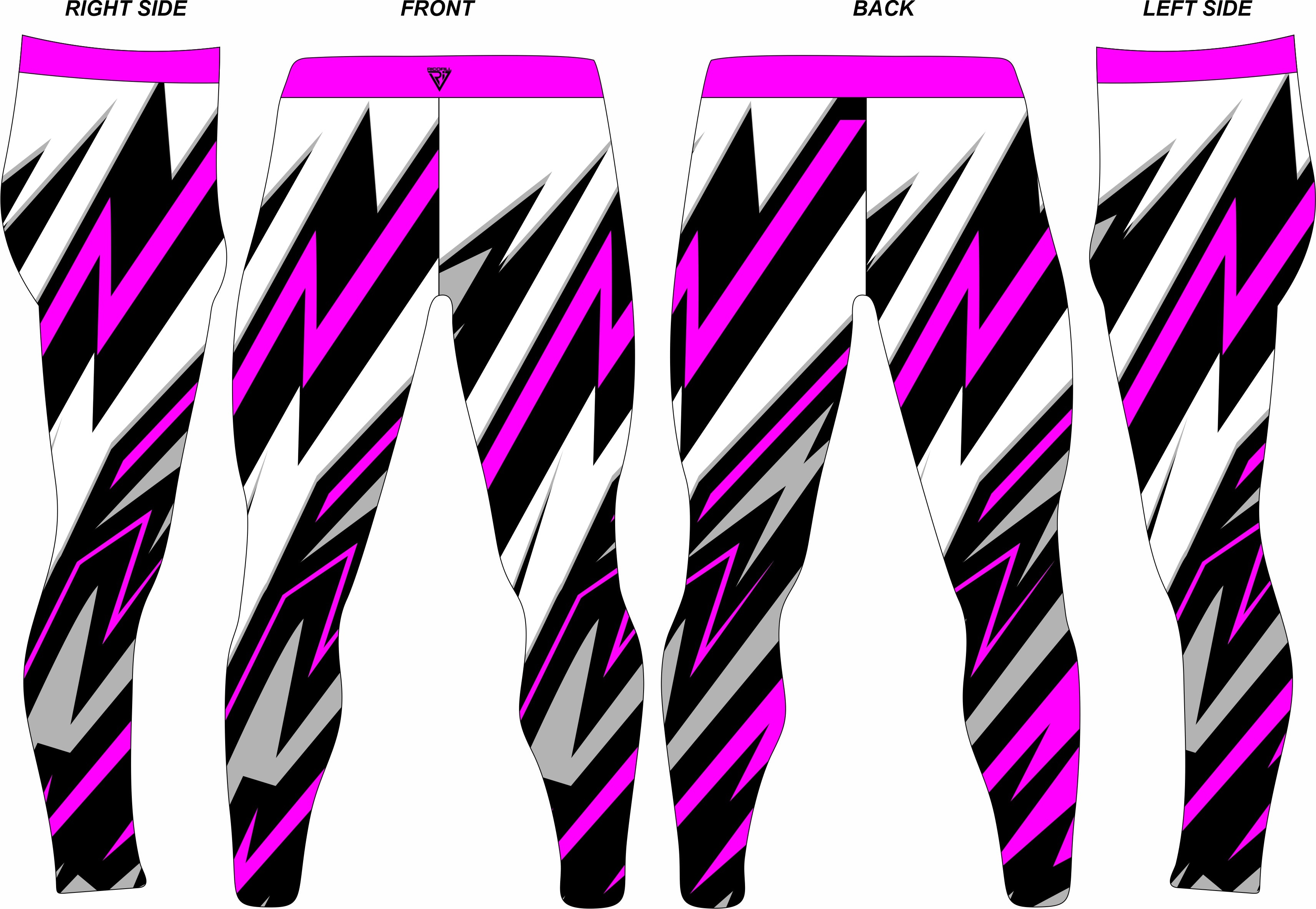 Wrestling Tights Lightning Bolt, Purple Black whit Colors Customizable