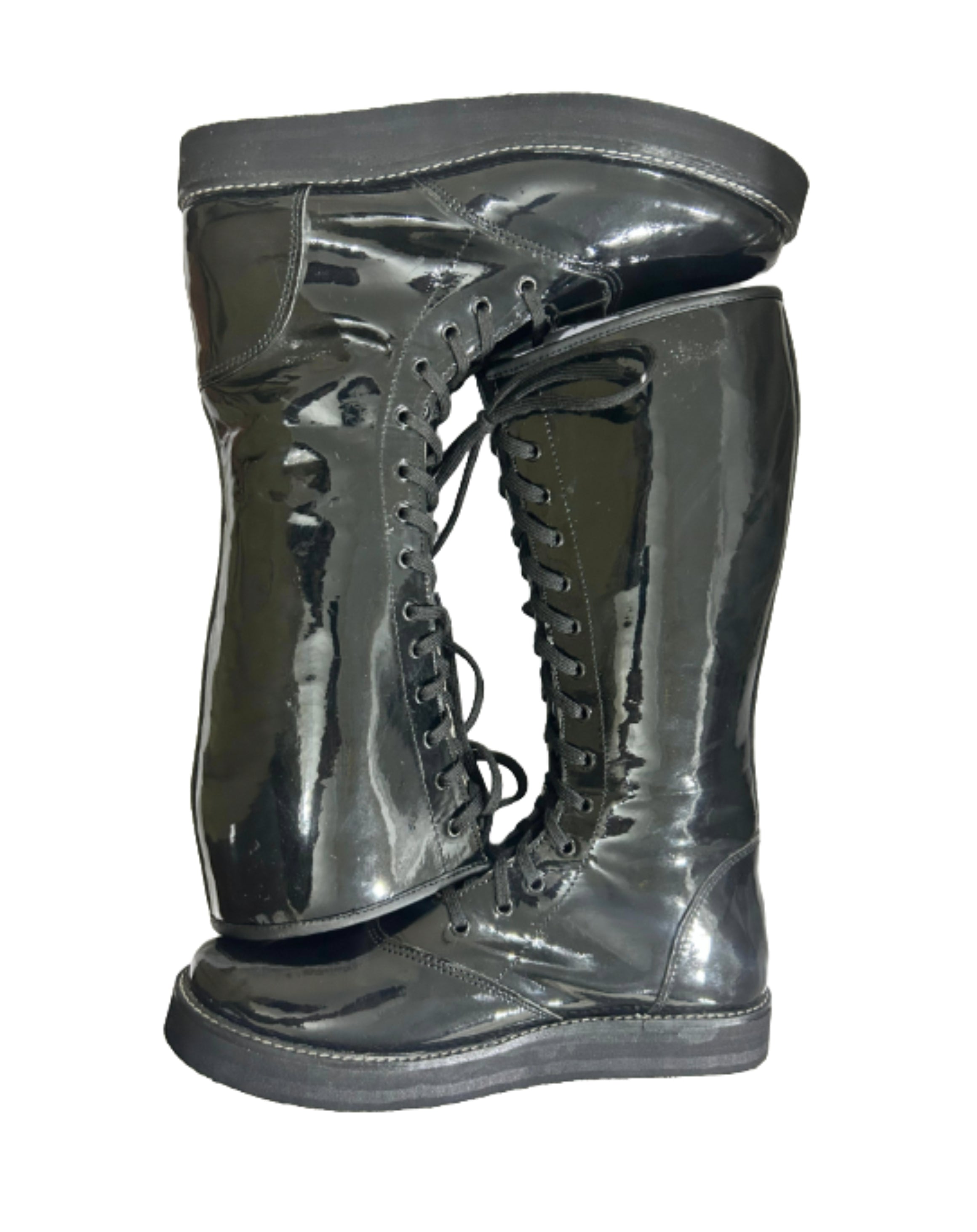 Professionele Stoeistewels, Handgemaak, Patent Swart Glansende Kleur, DX Leer