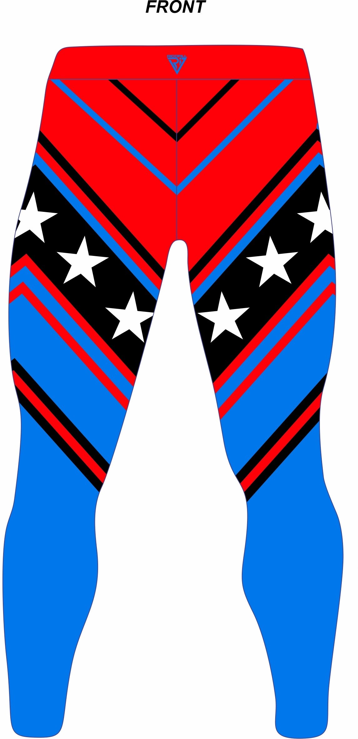 Patriotic Chevron Wrestling Tights, Red Blue Color, Customzable