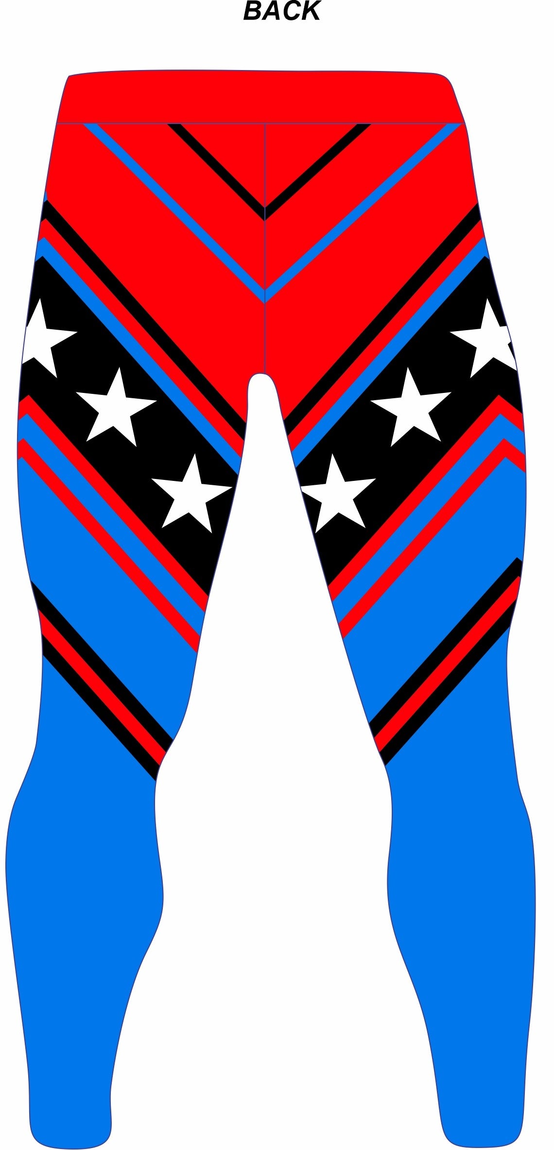 Patriotic Chevron Wrestling Tights, Red Blue Color, Customzable