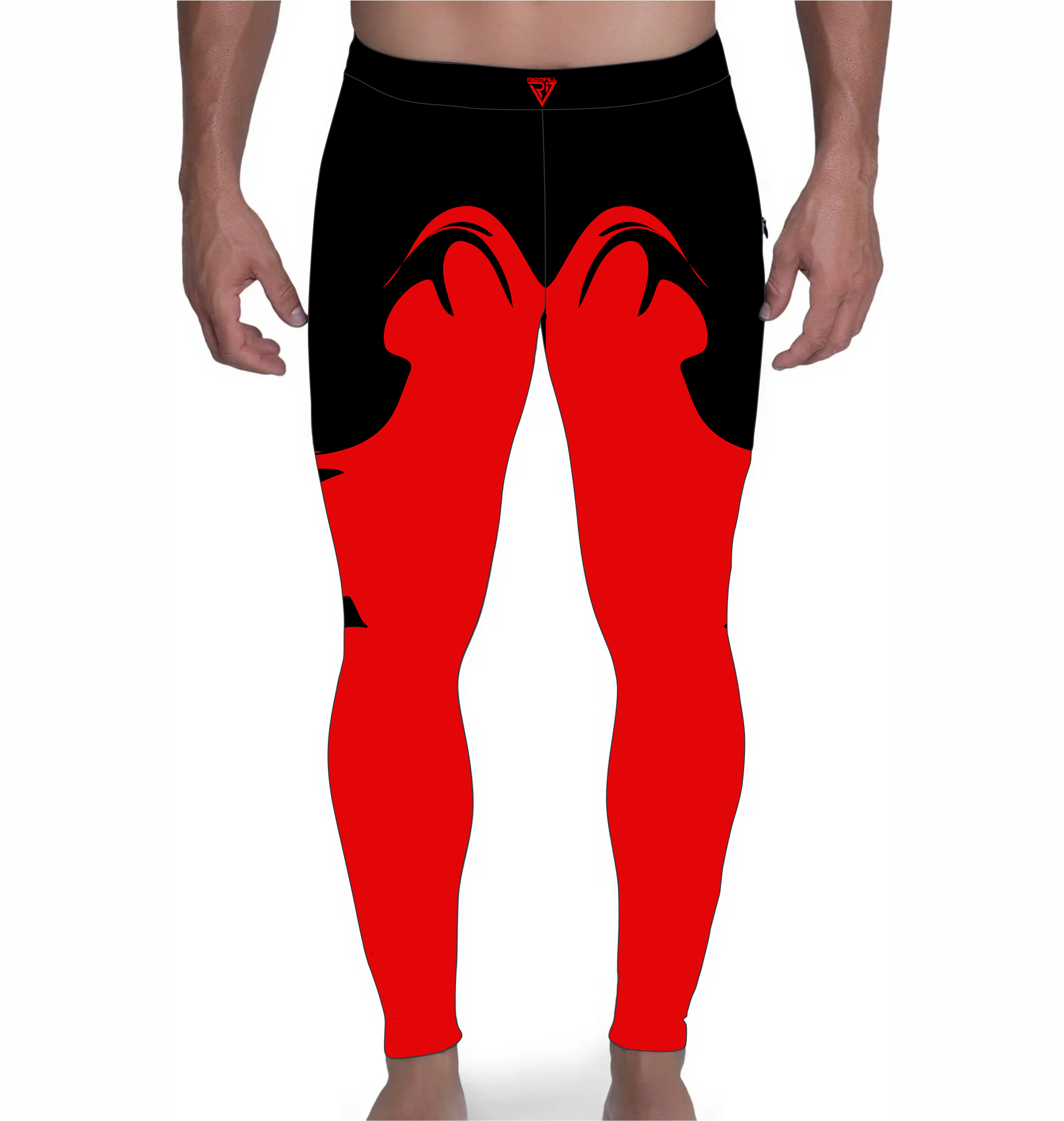 Red Demon Mask Wrestling Tights Customizable