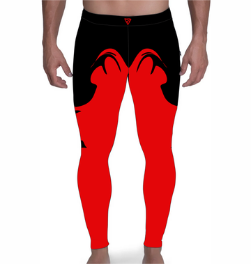 Red Demon Mask Wrestling Tights Customizable