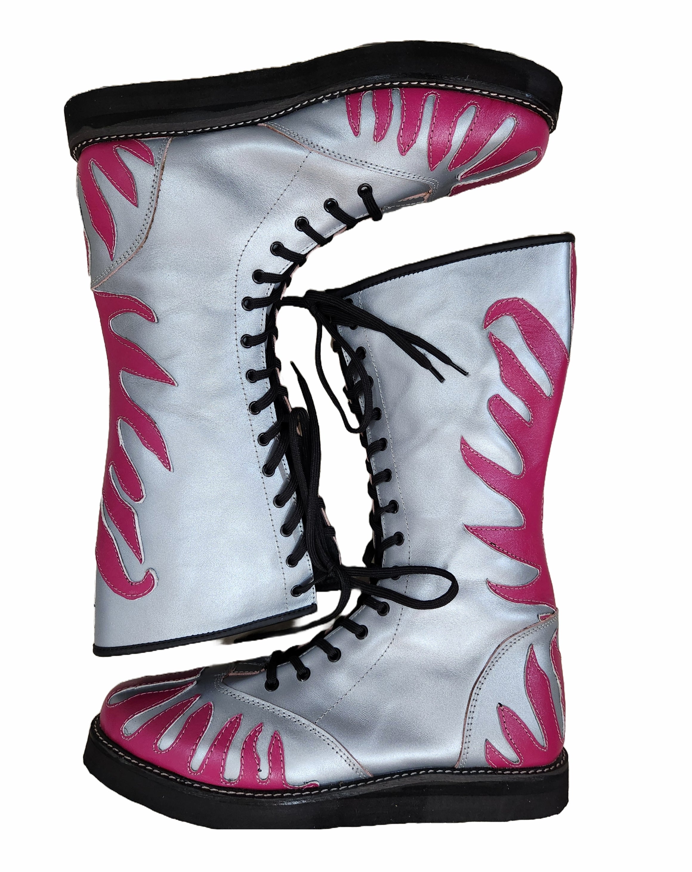 Professionele Stoeistewels, Handgemaak, 100% Oorspronklike Leer, Helderpienk Vuurstyl, Aanpasbare kleure