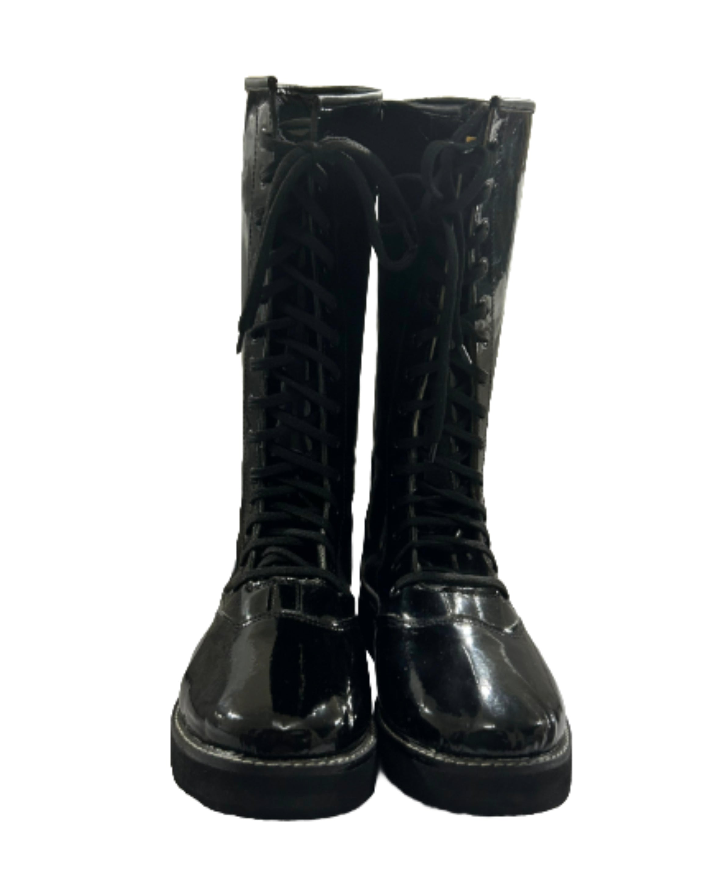 Professionele Stoeistewels, Handgemaak, Patent Swart Glansende Kleur, DX Leer