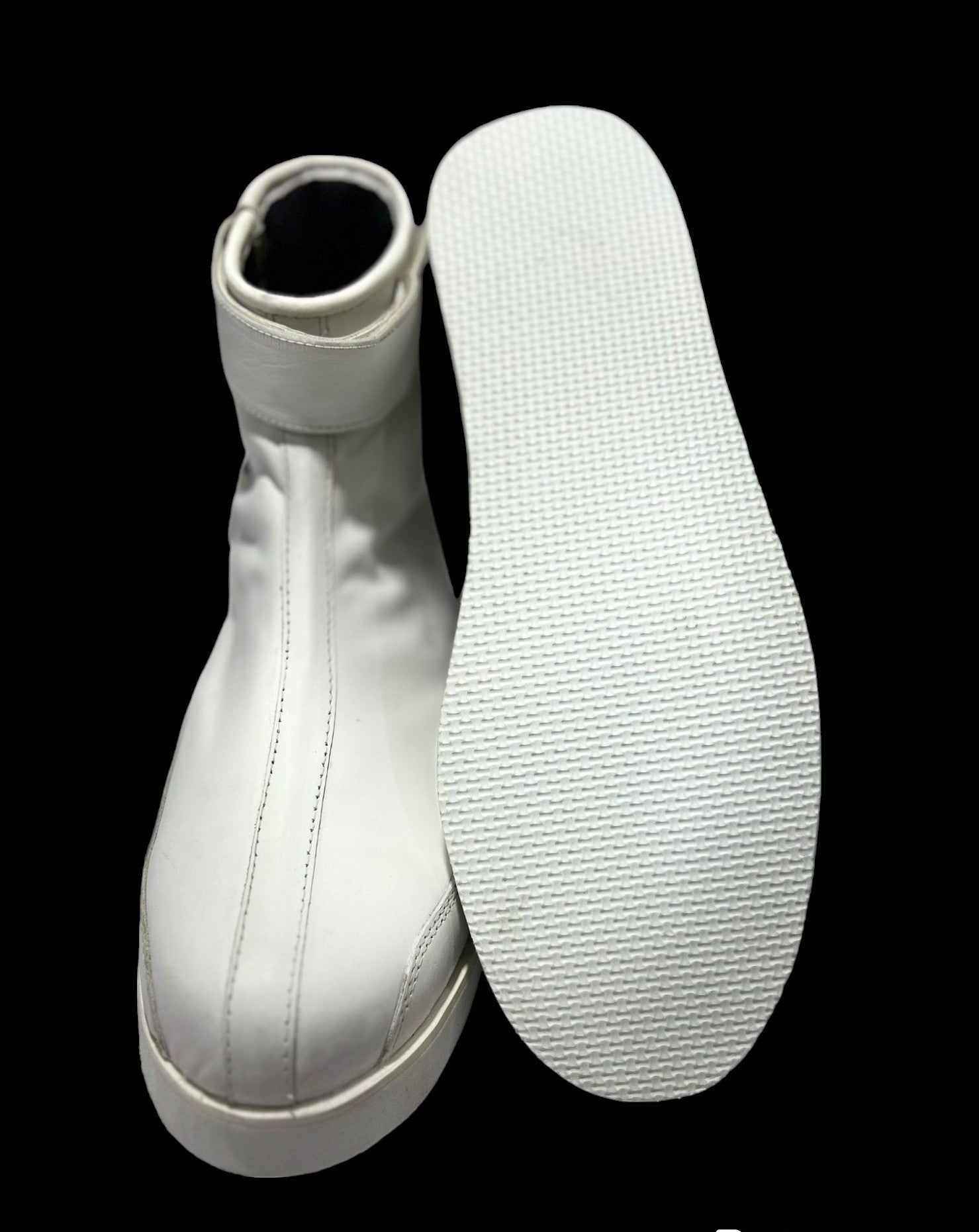 Handgemaakte Professionele Stoeistewels, Lae Sny, 100% Oorspronklike Leer, Ritssluiting, Klittenbandstyl, Handgemaak, Wit Kleur
