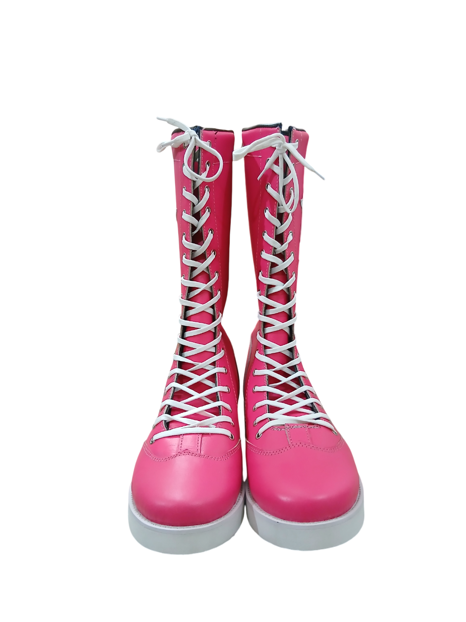 Pro Wrestling Boots, Macho Man Inspired, Handmade, 100% Pure Leather, Pink Color, White stars