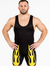 Wrestling Singlet, Stretchable, Yellow Fire Style, Customized Colors,