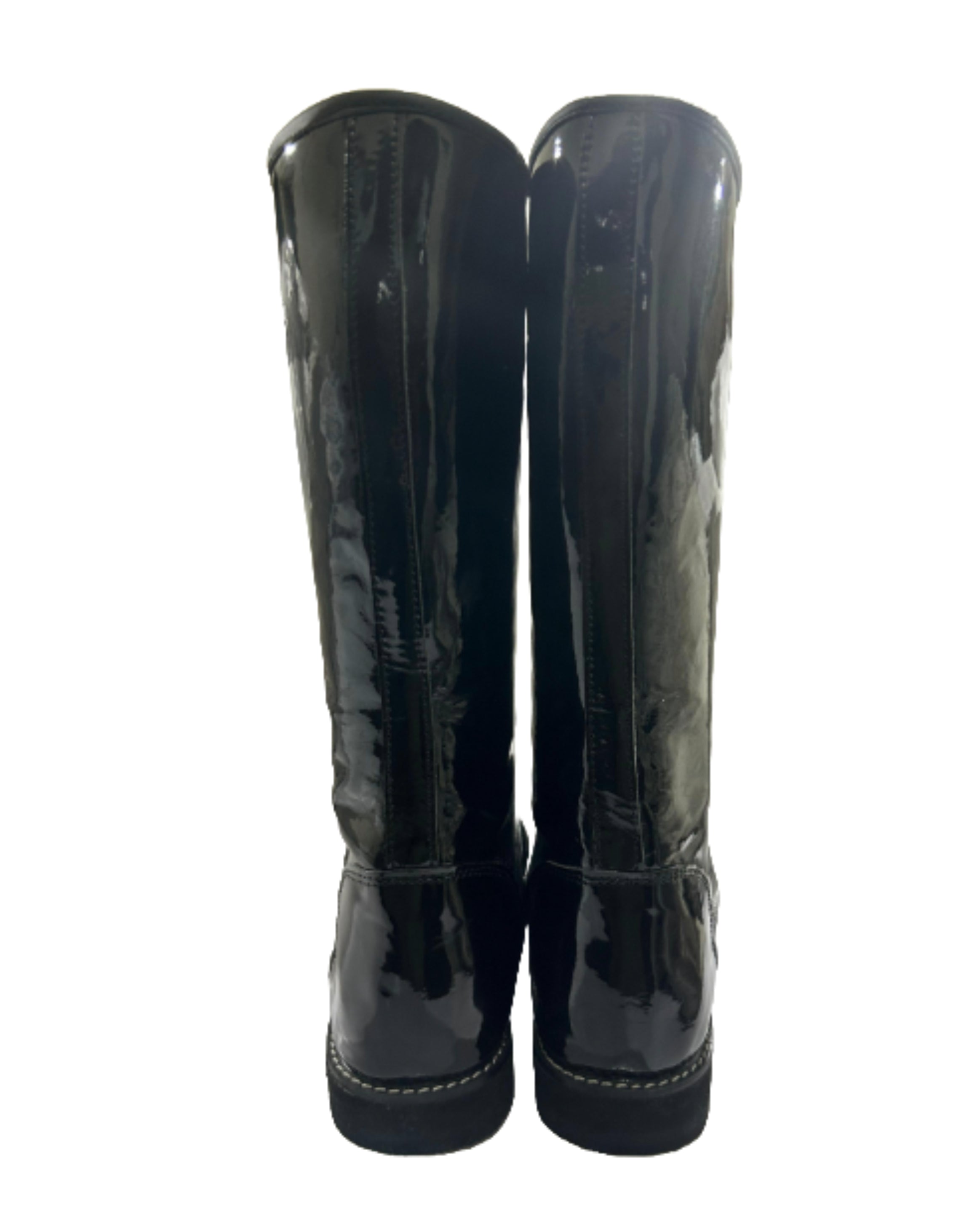 Professionele Stoeistewels, Handgemaak, Patent Swart Glansende Kleur, DX Leer