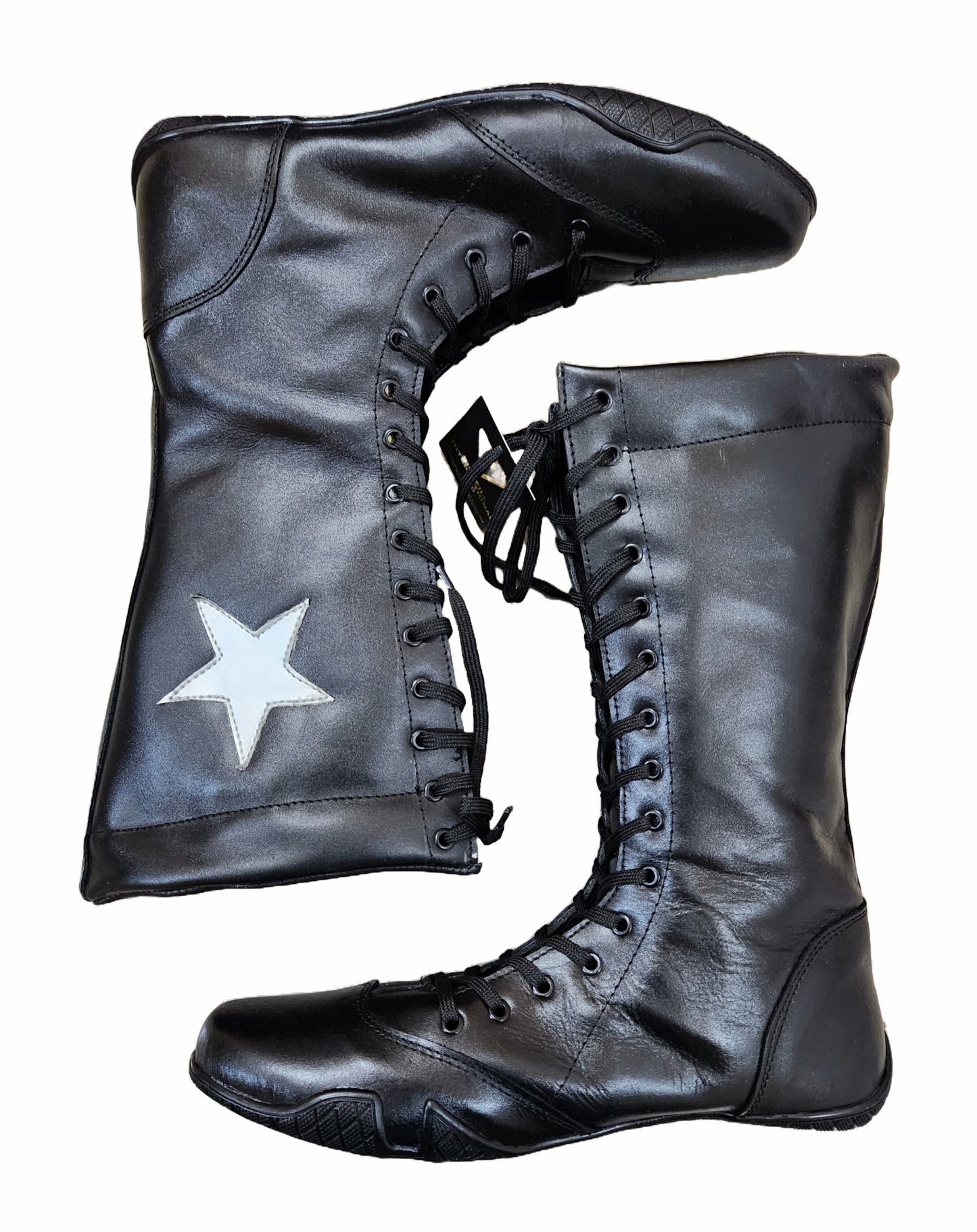 Pro Wrestling Boots, Flat Sole, Handmade, 100% Original Leather, Black Color, Customizable
