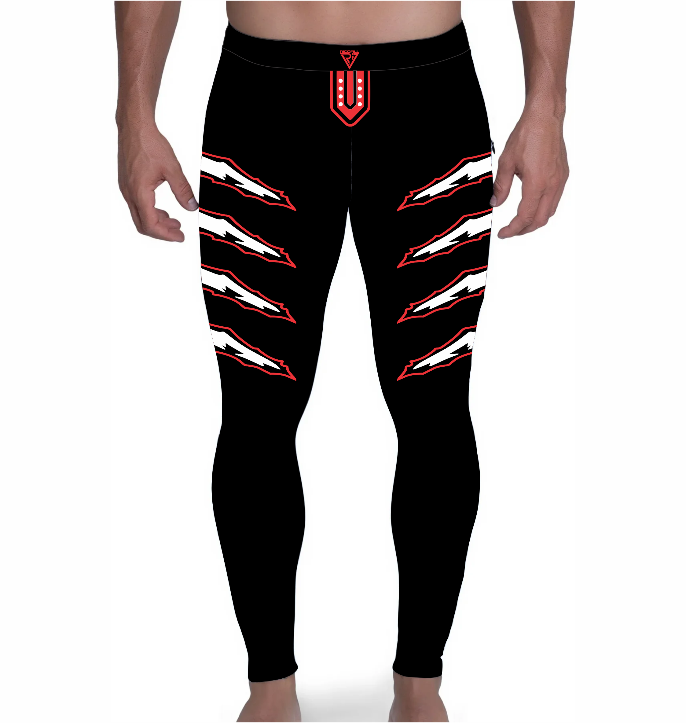 Men Pro Wrestling Tights, Black with Paws, Customizable