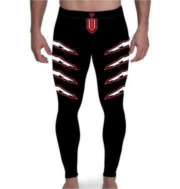 Men Pro Wrestling Tights, Black with Paws, Customizable