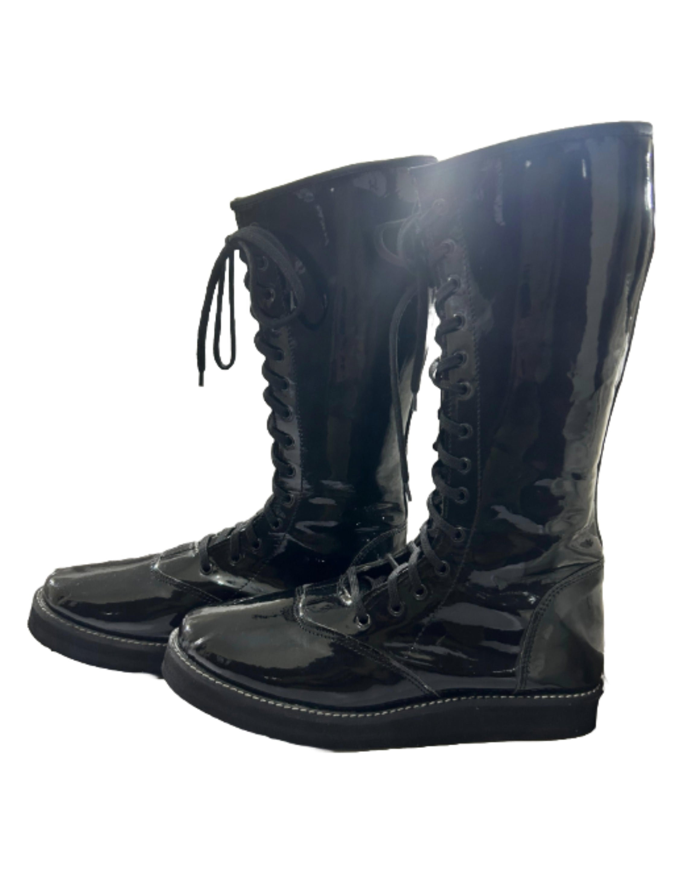 Professionele Stoeistewels, Handgemaak, Patent Swart Glansende Kleur, DX Leer