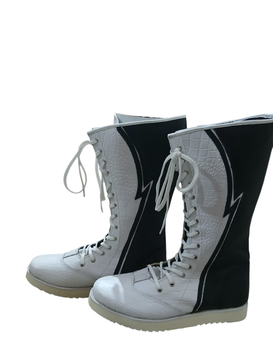 Professionele Stoeistewels, Handgemaak, 100% Oorspronklike Leer, Wit Crocs-patroon, Aanpasbare kleure