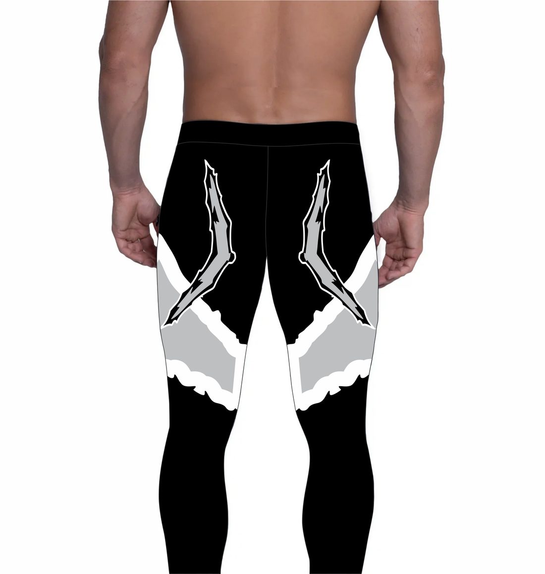 Pro Wrestling Tights: Spandex, Black with Design and customizable