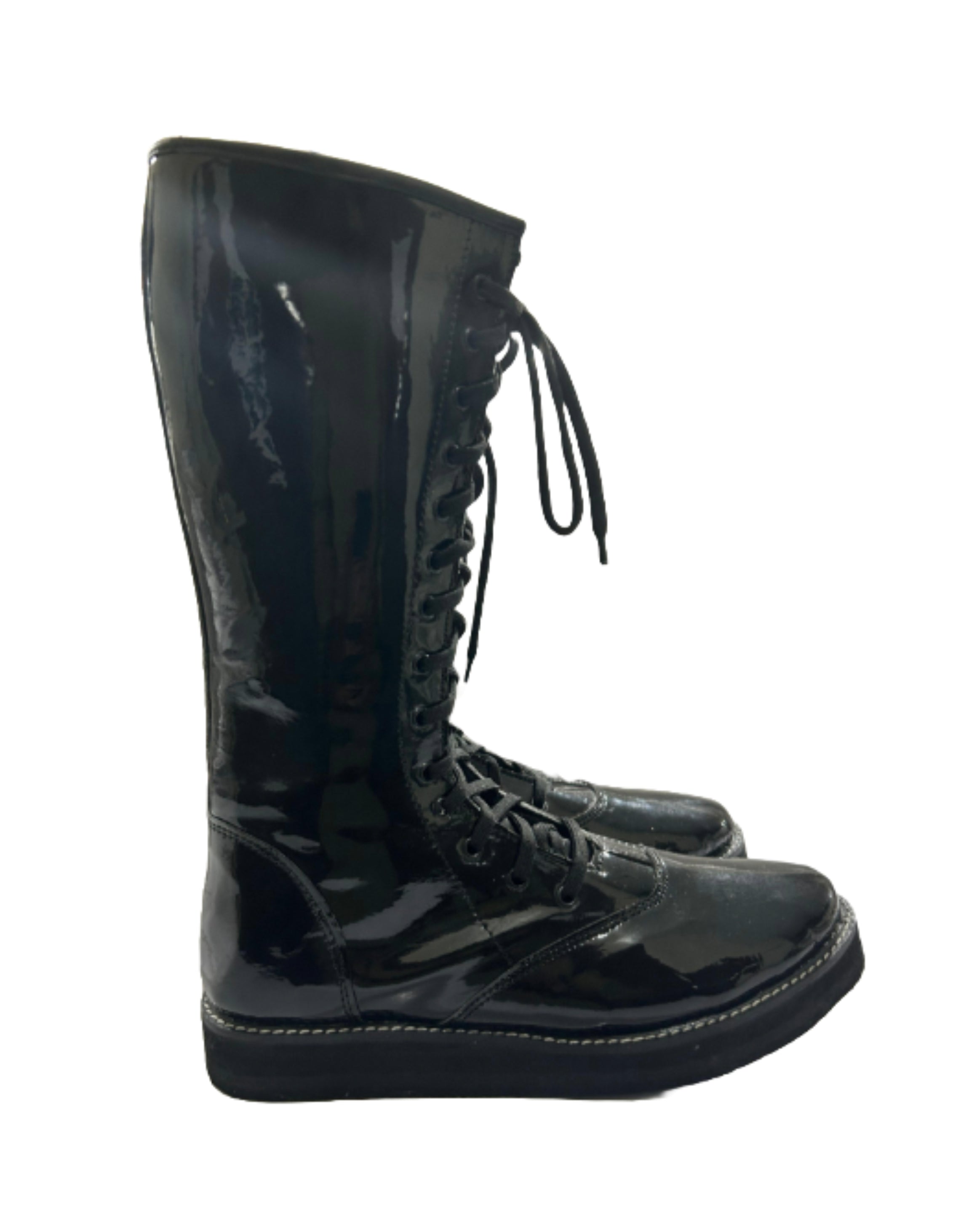 Professionele Stoeistewels, Handgemaak, Patent Swart Glansende Kleur, DX Leer