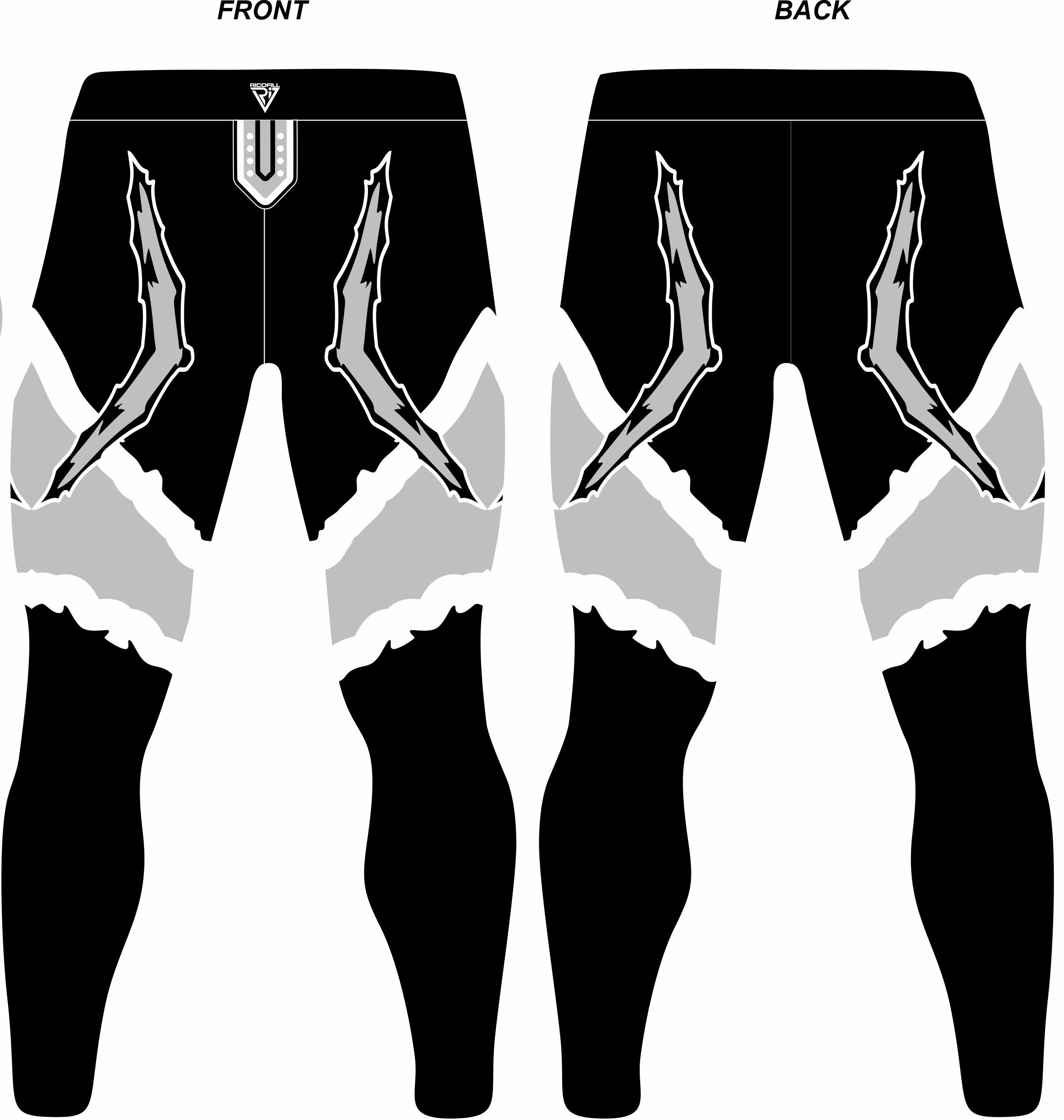 Pro Wrestling Tights: Spandex, Black with Design and customizable