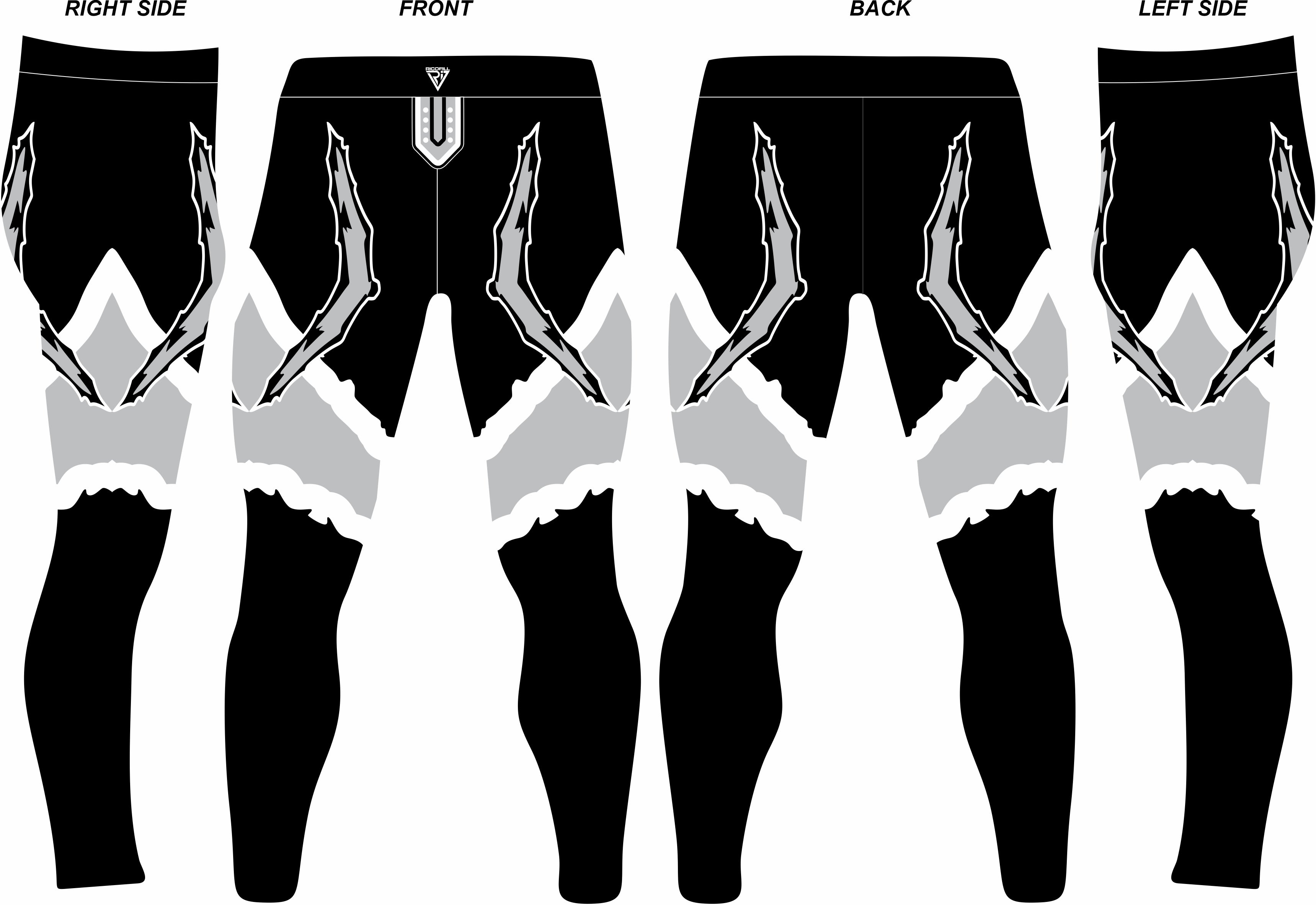 Pro Wrestling Tights: Spandex, Black with Design and customizable