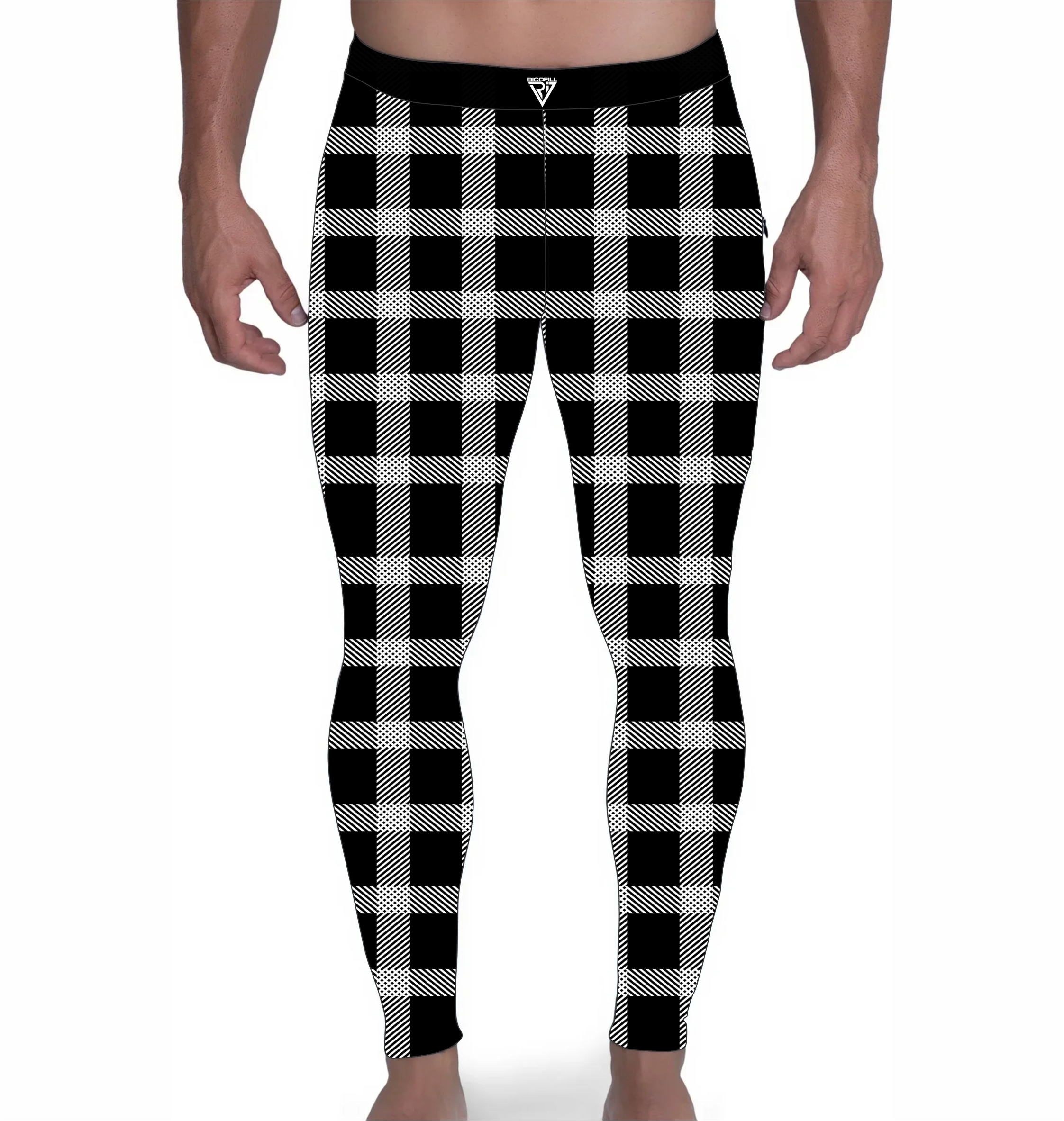 Black & White Plaid wrestling tights, Stretchable and Customized Colors