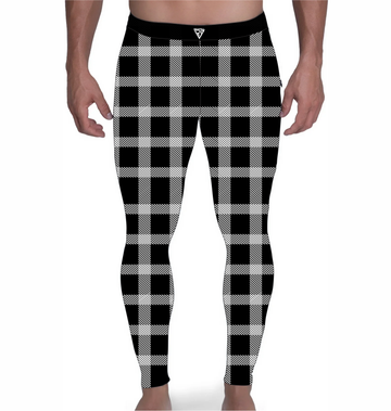 Black & White Plaid wrestling tights, Stretchable and Customized Colors