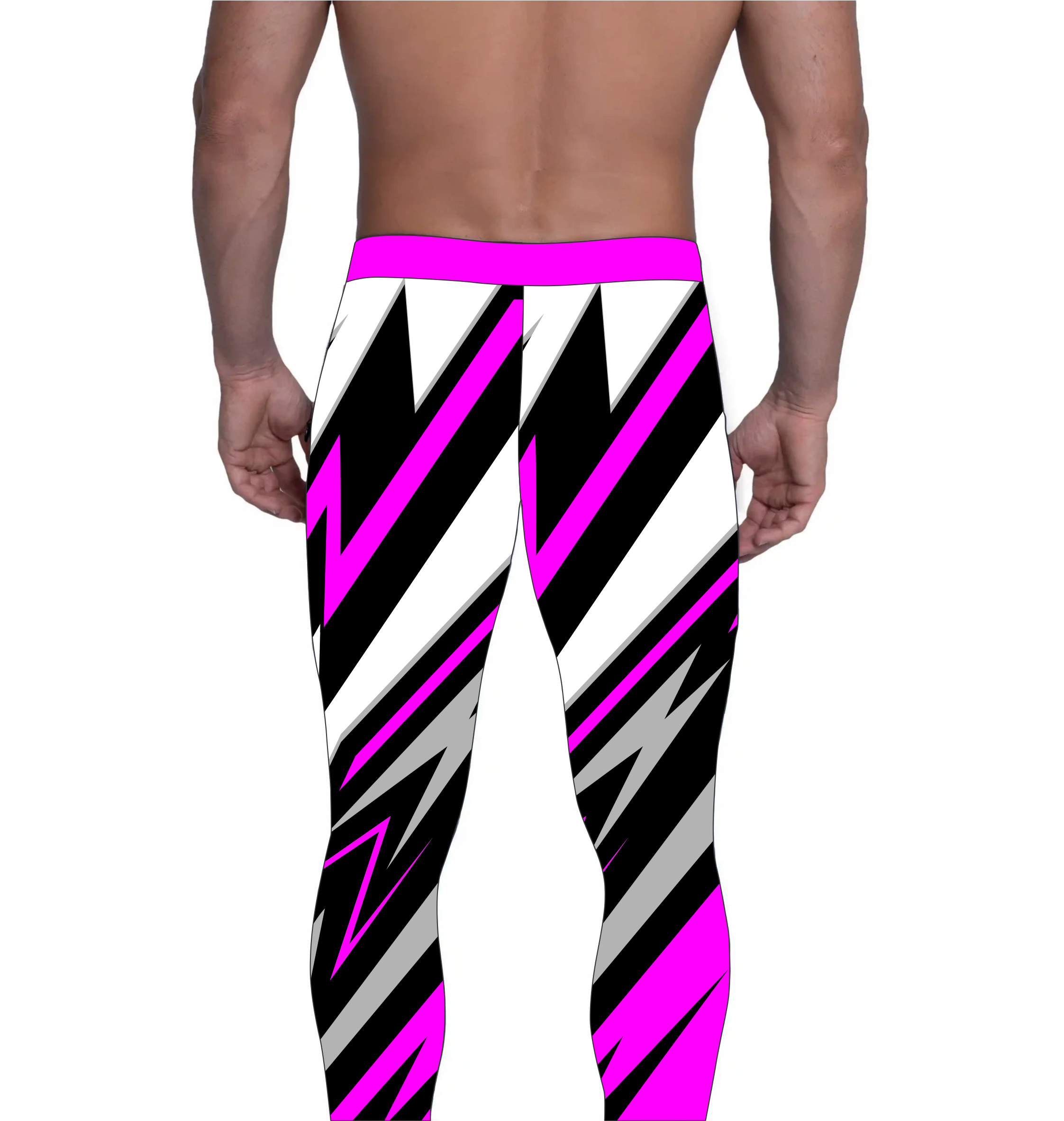 Wrestling Tights Lightning Bolt, Purple Black whit Colors Customizable