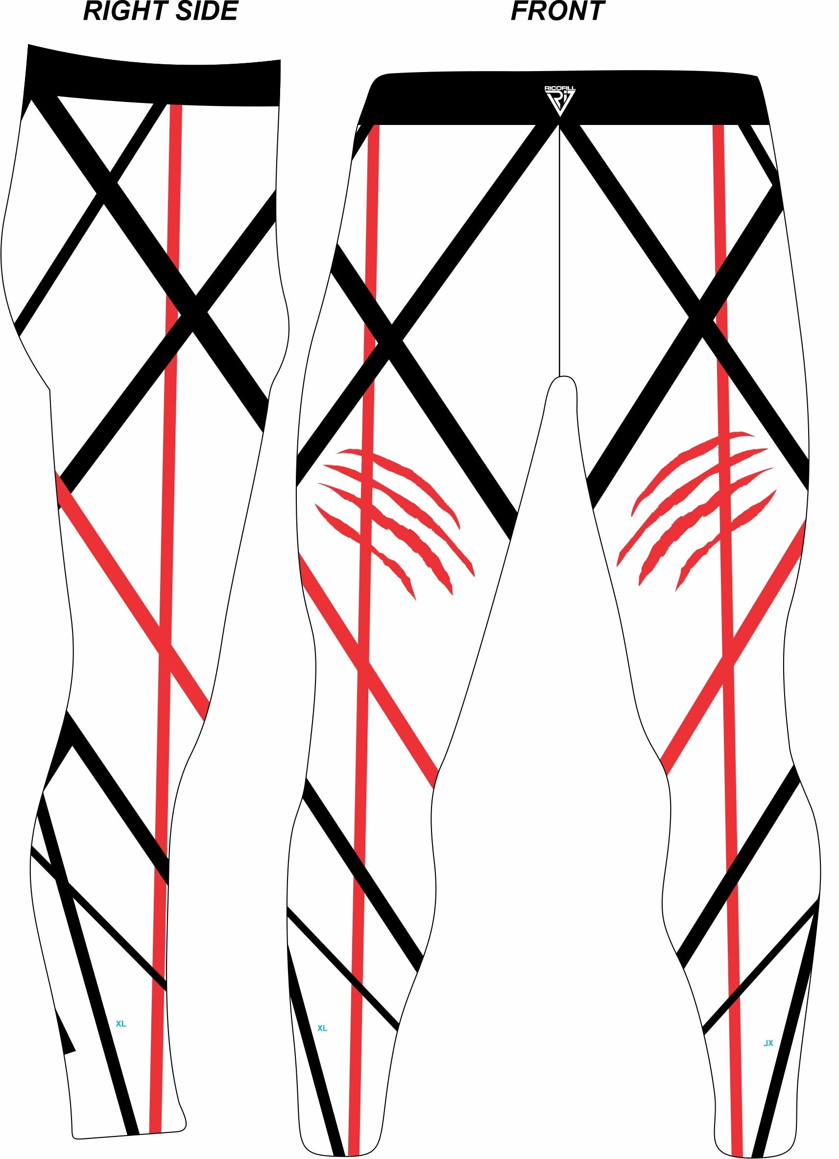 White Grid Claw Wrestling Tights, Customizable