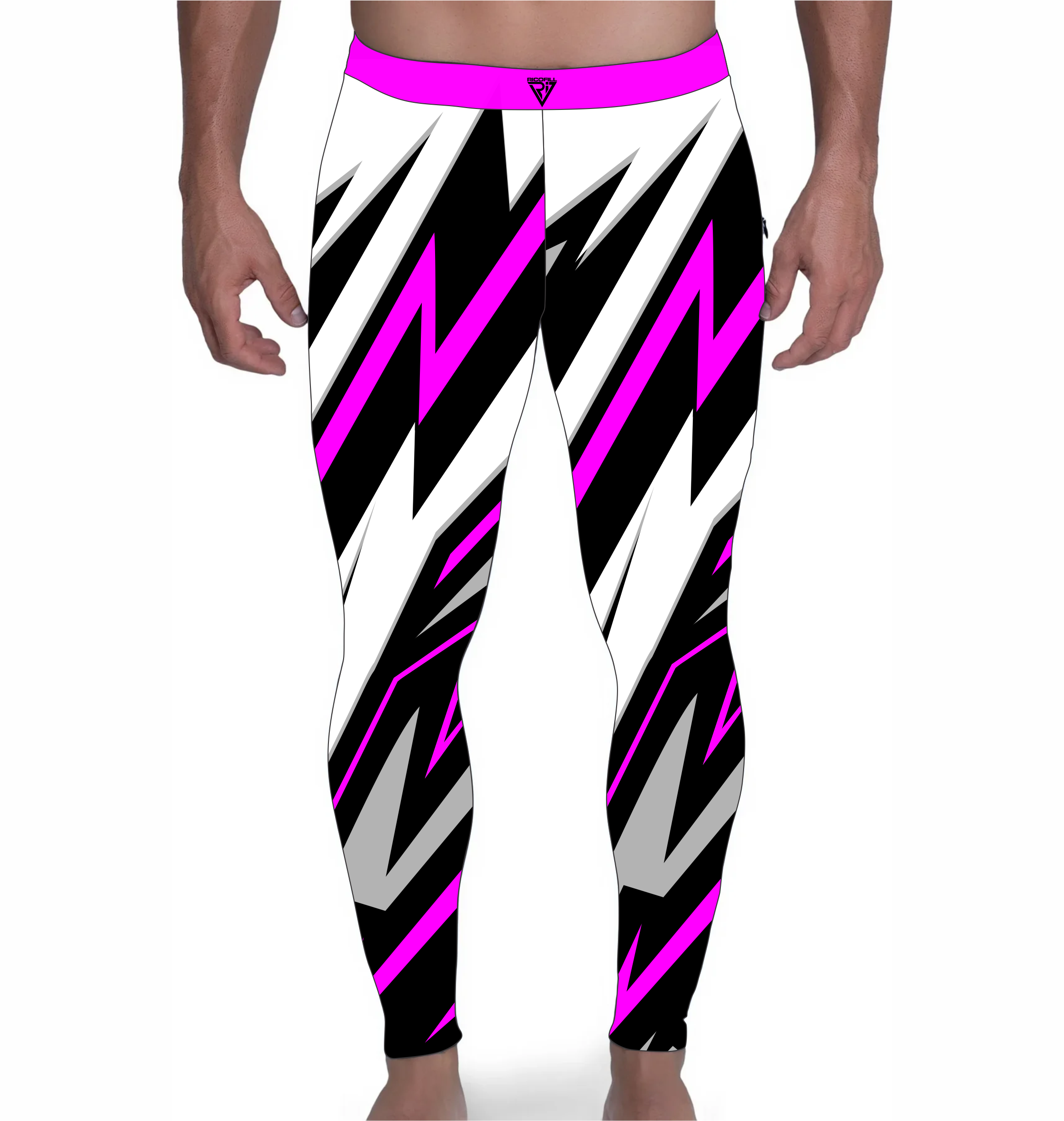 Wrestling Tights Lightning Bolt, Purple Black whit Colors Customizable