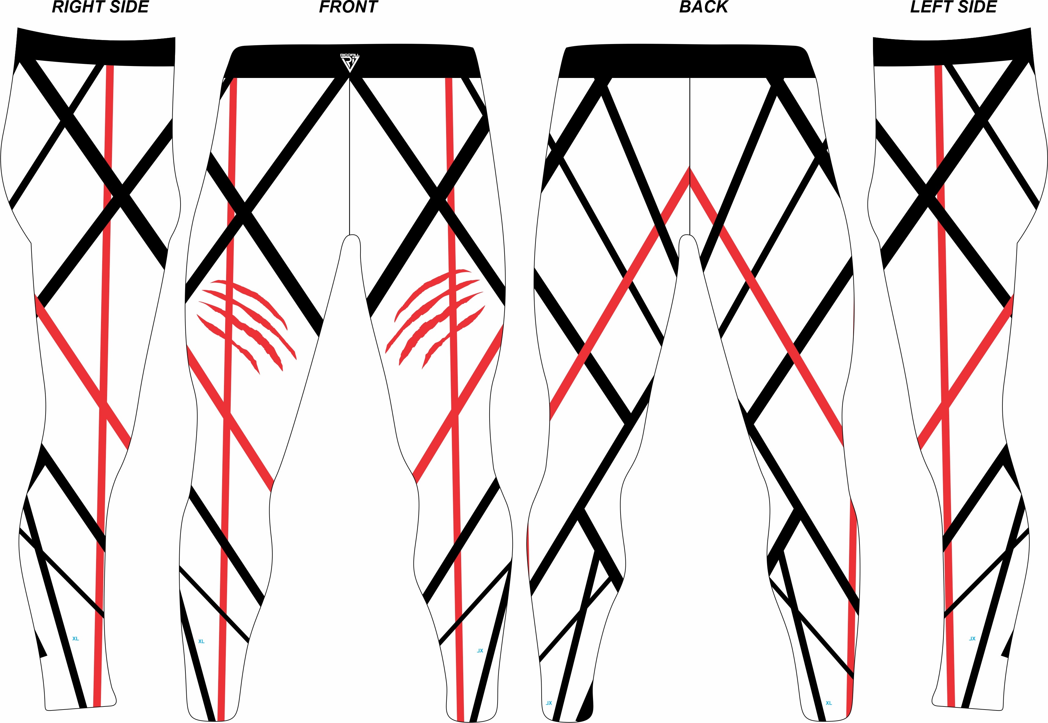 White Grid Claw Wrestling Tights, Customizable