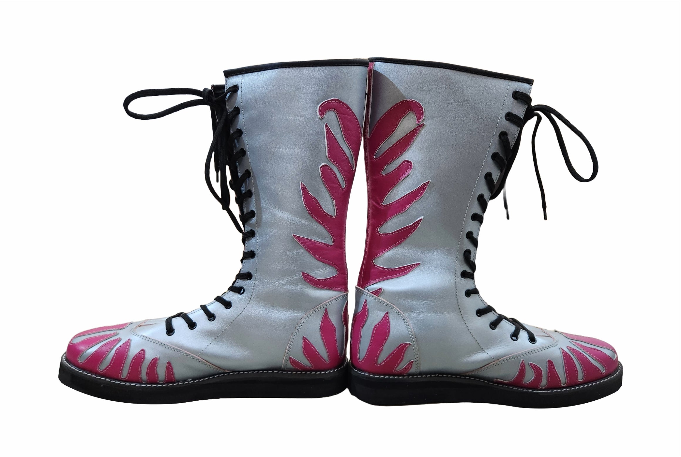 Professionele Stoeistewels, Handgemaak, 100% Oorspronklike Leer, Helderpienk Vuurstyl, Aanpasbare kleure