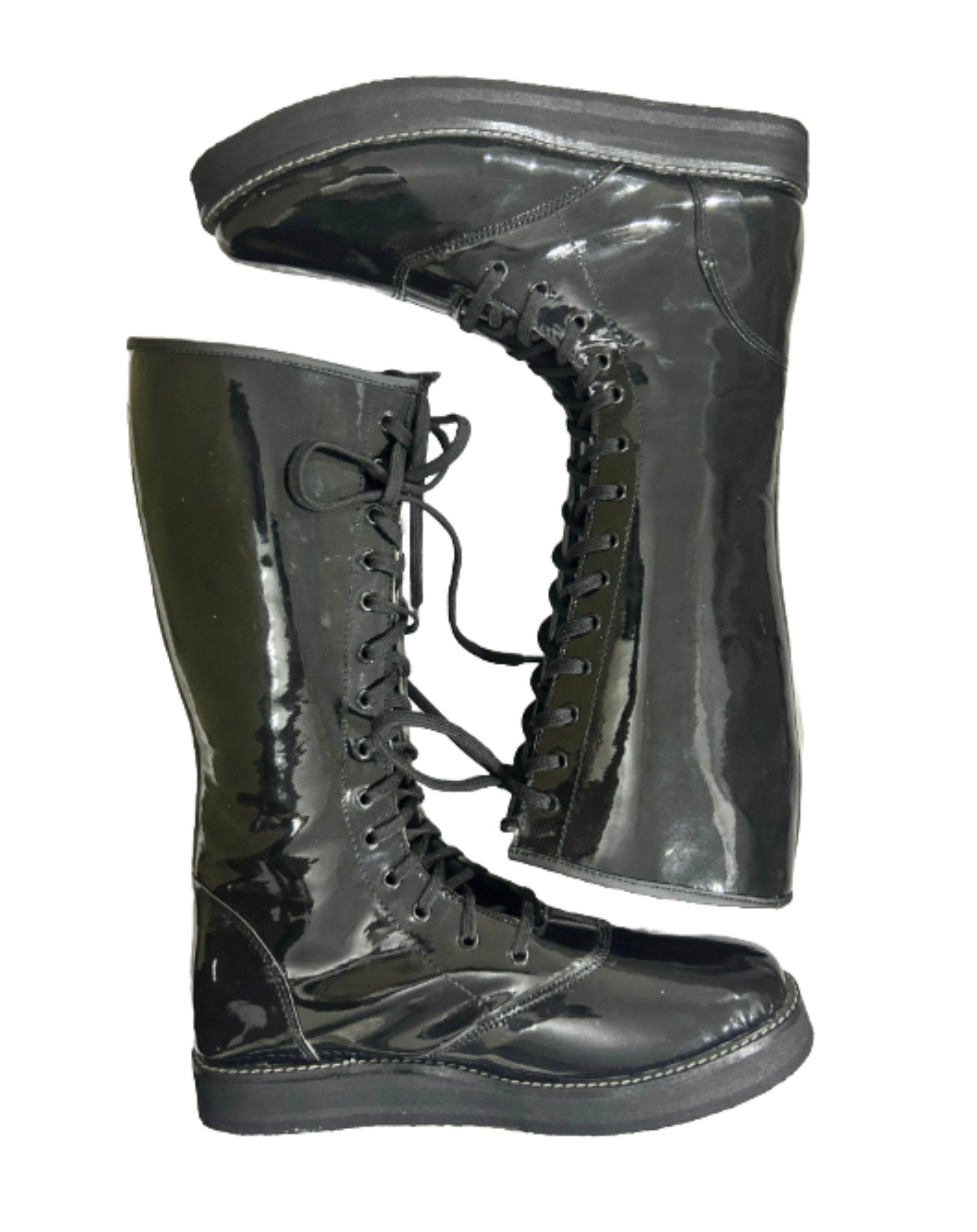 Professionele Stoeistewels, Handgemaak, Patent Swart Glansende Kleur, DX Leer