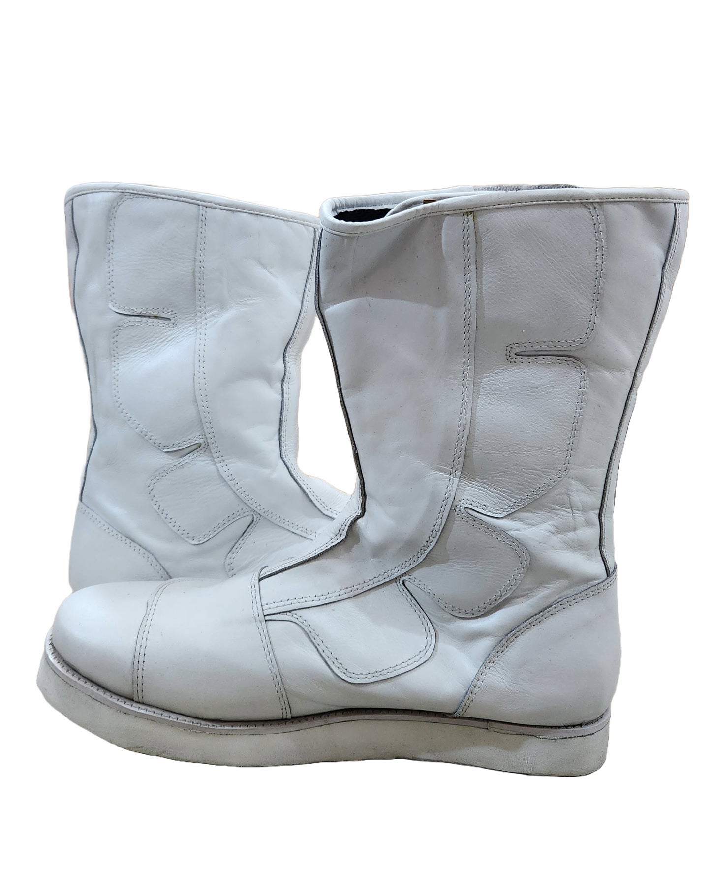 Wrestling Long Boots, Handmade, 100% Original Leather, Hook and Loop style, white ,  Customizable colors