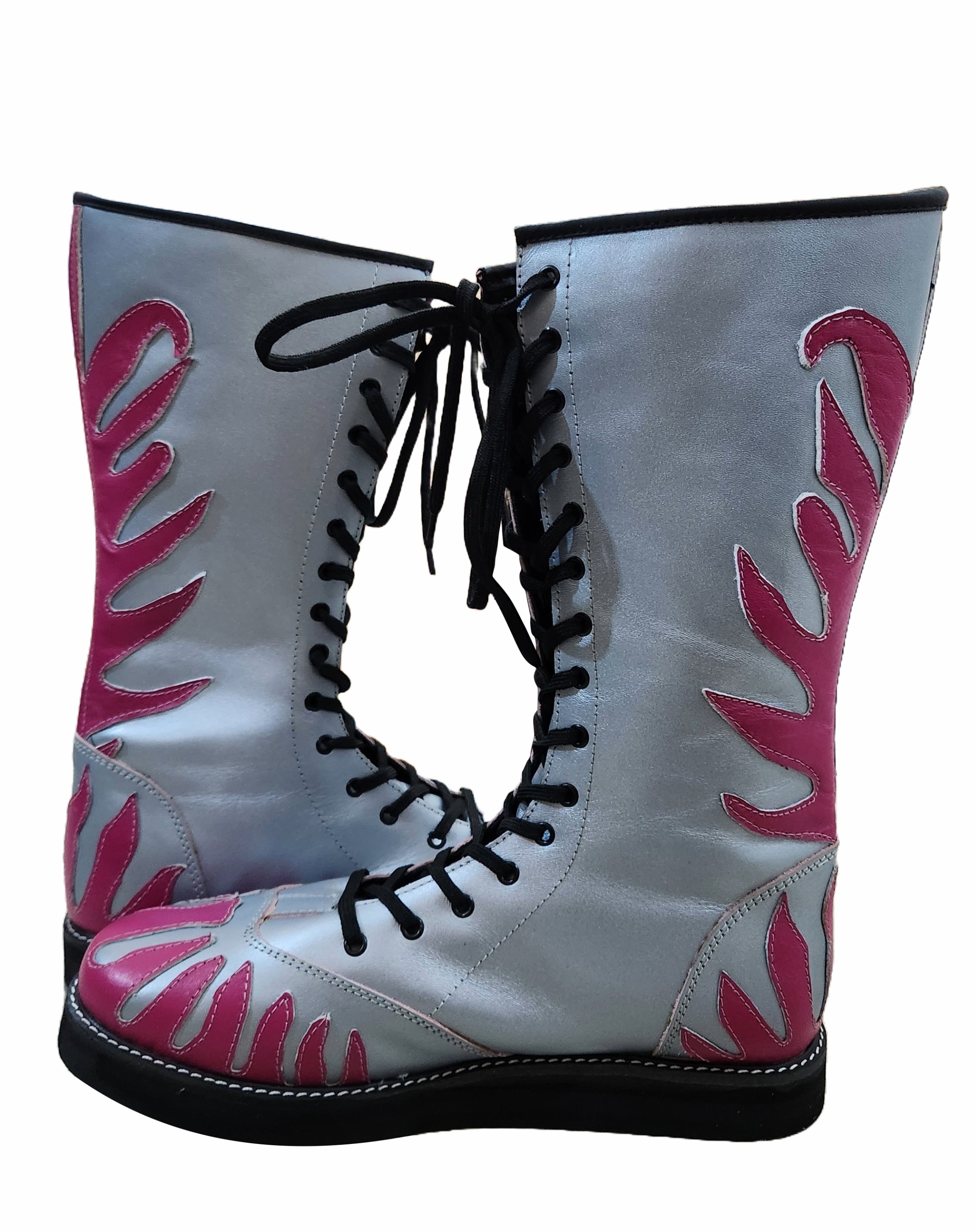 Professionele Stoeistewels, Handgemaak, 100% Oorspronklike Leer, Helderpienk Vuurstyl, Aanpasbare kleure