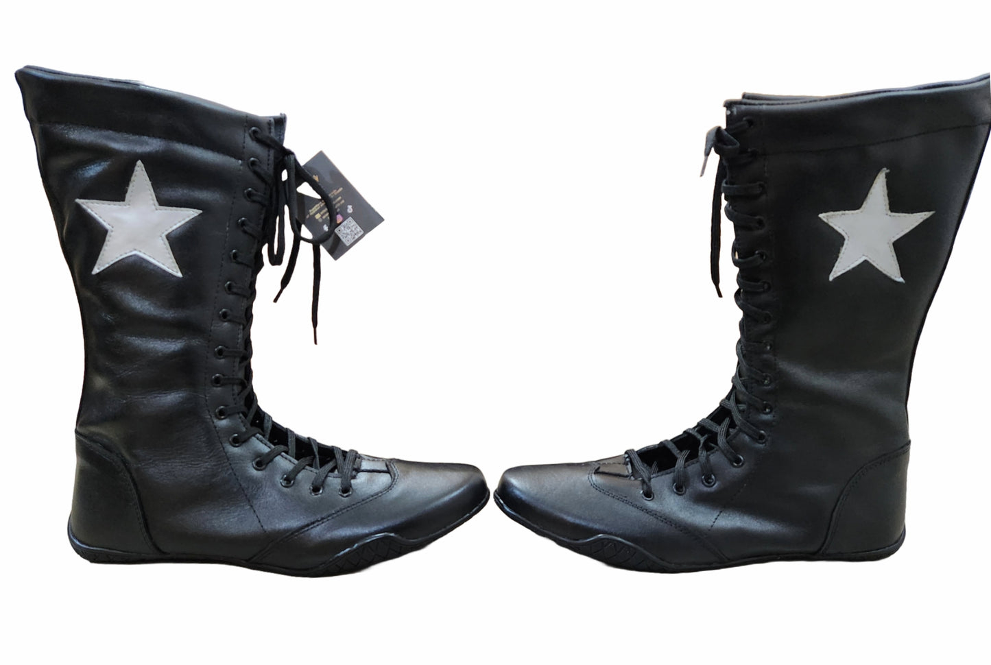 Pro Wrestling Boots, Flat Sole, Handmade, 100% Original Leather, Black Color, Customizable