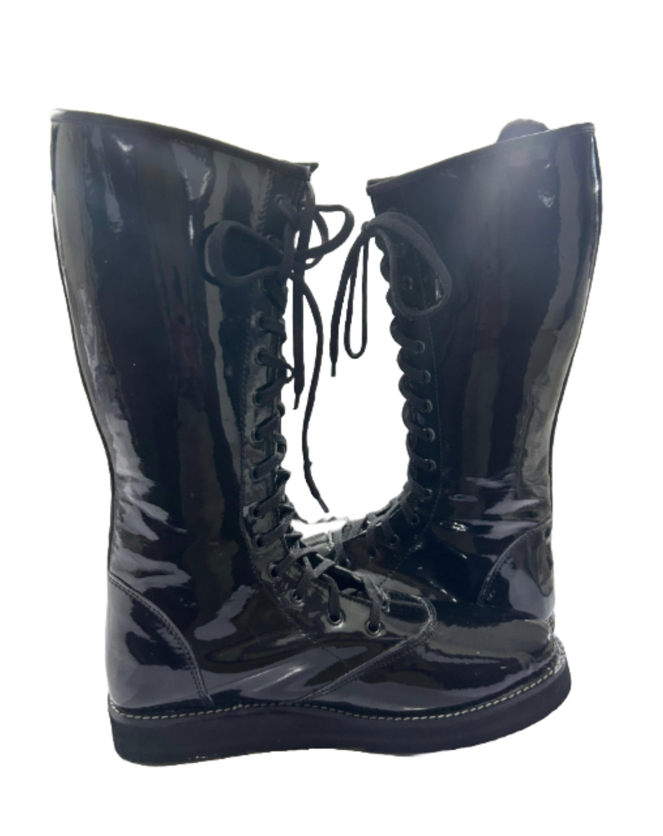 Professionele Stoeistewels, Handgemaak, Patent Swart Glansende Kleur, DX Leer