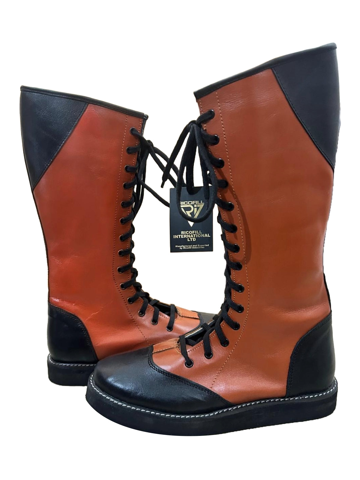 Professionele Stoeistewels, Handgemaak, 100% oorspronklike Leer, Bruin & Swart Kleur, Aanpasbaar