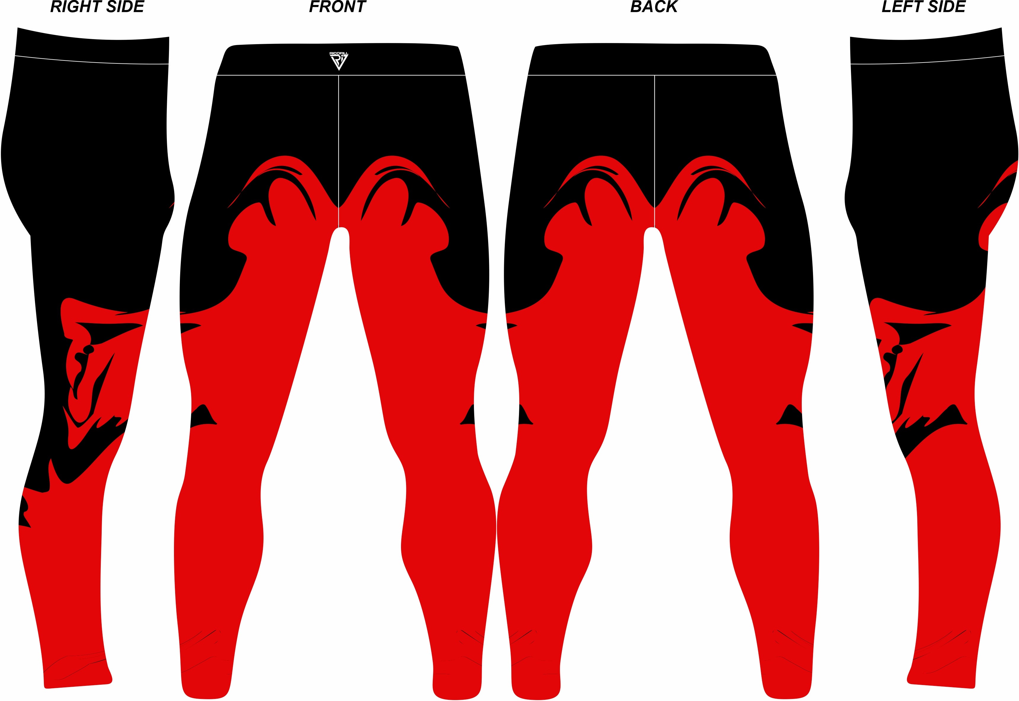 Red Demon Mask Wrestling Tights Customizable