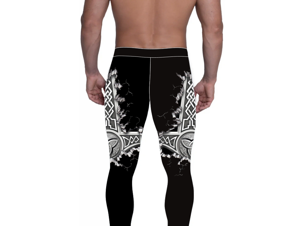 Men's Pro Wrestling Runic Impact Tights Spandex, Lycra