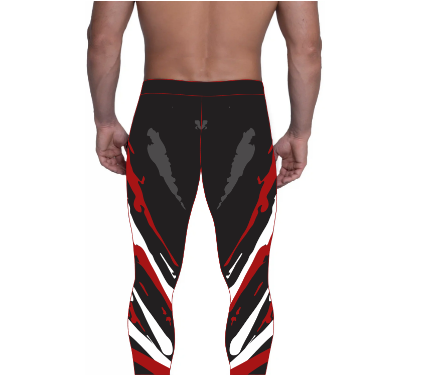 Blood Strike Pro Wrestling Tights  : Stretchable Spandex, Black Redline Rampage