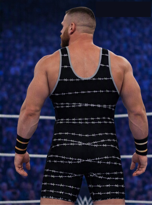 Barbed Dominator Wrestling Singlet – Black Steel Edition