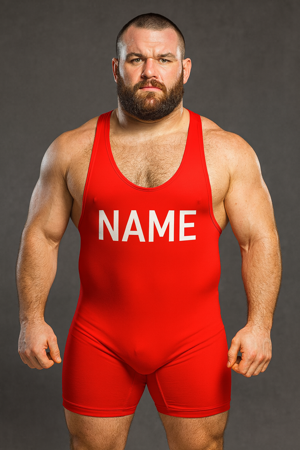 Stoei-enkelhemp, rekbaar, rooi met naam, pasgemaakte kleure