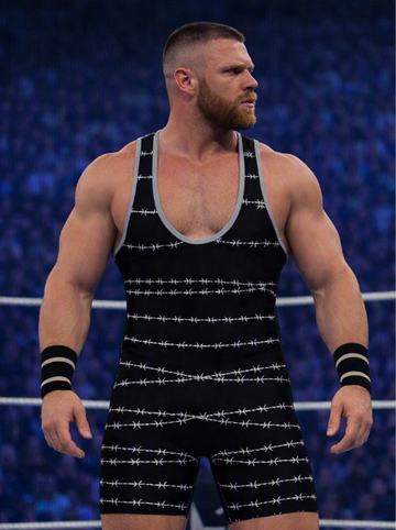 Barbed Dominator Wrestling Singlet – Black Steel Edition