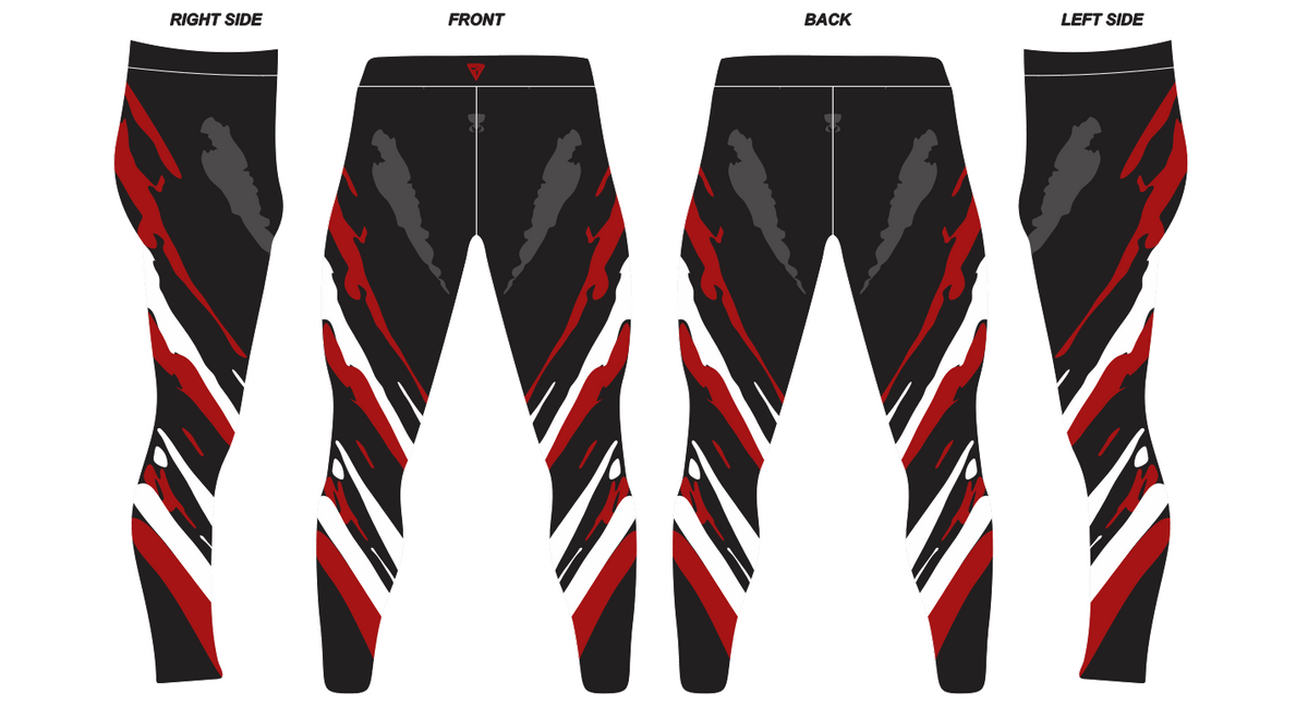 Blood Strike Pro Wrestling Tights  : Stretchable Spandex, Black Redline Rampage
