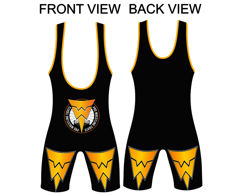 W-Strike Dominator Wrestling Singlet – Black & Gold Power Edition