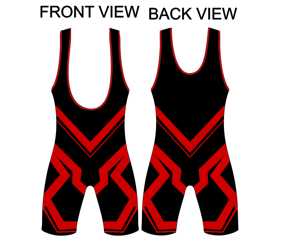 Crimson Vortex Wrestling Singlet – Black & Red Power Edition