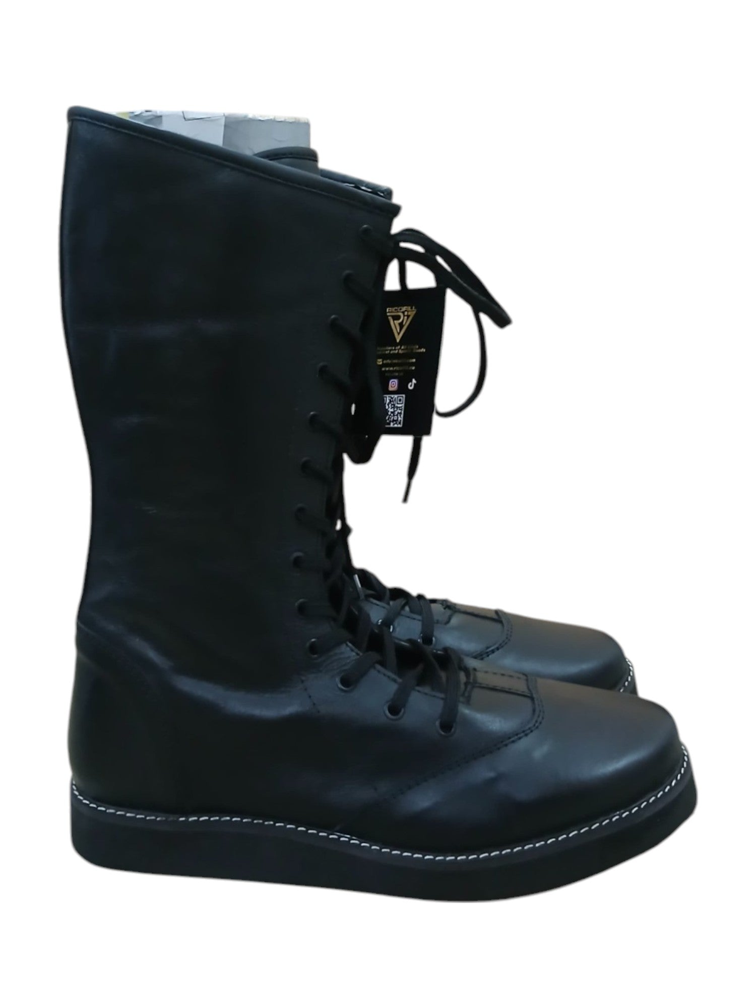 Professionele Stoeistewels, Handgemaak, Ritssluiting- en Veterstyl, 100% Oorspronklike Leer, Swart Kleur, Aanpasbaar