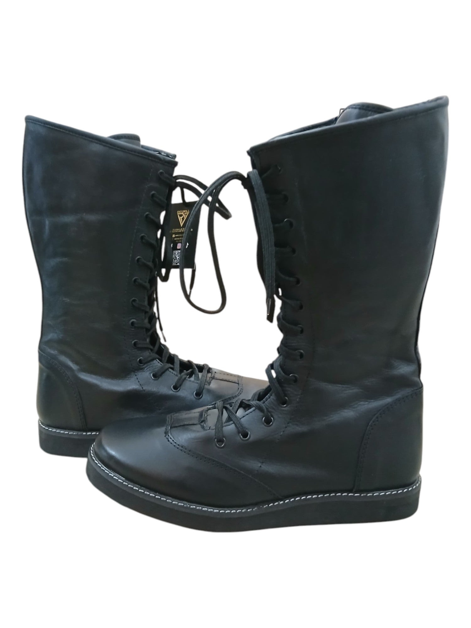 Professionele Stoeistewels, Handgemaak, Ritssluiting- en Veterstyl, 100% Oorspronklike Leer, Swart Kleur, Aanpasbaar